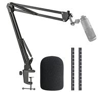 SUNMON Soporte Micrófono con Filtro Antipop, Compatible con Micrófonos USB Audio-Technica AT2020 y Audio-Technica AT2020V (con funda para cable)