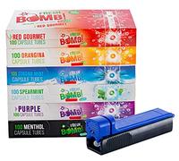 Sunmondo Fresh Bomb Mix - Juego de 6 tubos de cigarrillos con 6 sabores, 600 casquillos, incluye tapón