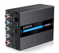 SUNNATCH Convertidor HDMI a componente con función escalador, convertidor HDMI 1080P a RGB, convertidor HDMI a YPbPr 5RCA, HDMI en componente YPbPr convertidor de salida adaptador (aluminio)