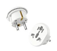 SUNNIFLY 2 PCS Adapter de Viaje,Adaptador Enchufe Universal Alemania, España, Austria, Países Bajos, Francia, Italia