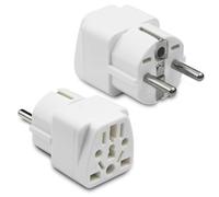SUNNIFLY 2 Pcs World to Europe Plug Adapter, Adaptador Enchufe UK， London, Australia, UK to EU Plug Adapter