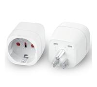 SUNNIFLY 2 Piezas Adaptador Enchufe US, Enchufe Europeo a Americano, Adaptador de Viaje, Doble Aislamiento, Seguro y Duradero, Compacto y Ligero