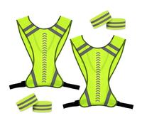 SUNNIFLY 2 Piezas de Chaleco Reflector Moto-Chalecos para Bicicletas Reflectantes para Adultos y Niños-con 4 Pulseras Reflectantes - para Montar a Caballo, Correr, Caminar por la Noche