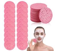 SUNNIFLY 60 Esponjas Comprimidas Maquillaje cara，Esponja Limpieza Facial Reutilizable，para Desincrustación，Limpieza y Exfoliación Facial