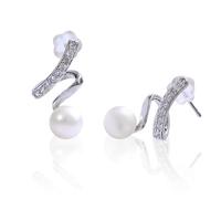 Sunnlejw: AAA - Pendientes de perlas cultivadas en agua dulce seleccionadas a mano, 6,5-7 mm, hipoalergénicos, diseño minimalista, tuerca, oro de 18 quilates, 2 unidades, pequeño, perla, perla