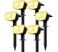 SUNNMO Luces Solares LED Exterior Jardin con Sensor de Movimiento, 6 Piezas Focos LED Exterior Solares Jardin Potentes 104LED 3Modos, Foco Lampara Luz Solar Exterior Jardin IP65 Impermeable Luz Calida
