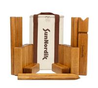 SunNordik Kubb Juego de lanzamiento vikingo, juego de ajedrez sueco hecho de madera de caucho de alta calidad, incluye bolsa de lona e instrucciones de juego, juego robusto de Kubb Yard para niños y