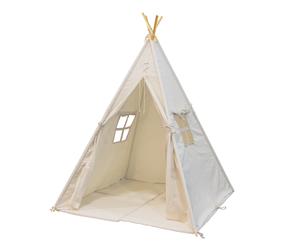 Sunny Alba Tienda Tipi infantil Crema | Tienda de Juegos con Alfombra | 120x120 cm