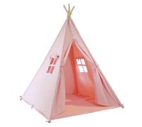 Sunny Alba tienda tipi para ninos en rosa | indienner / tipi / tienda wigwam con suelo para habitacion infantil | tienda de juego de algodon 120x120 cm