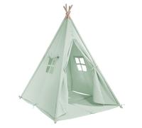 Sunny Alba tienda tipi para ninos en verde | indienner / tipi / tienda wigwam con suelo para habitacion infantil | tienda de juego de algodon 120x120 cm
