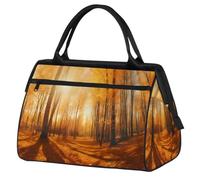 Sunny Autumn Forest Maple Trees - Bolsa de gimnasio para mujeres y hombres, bolsa de lona deportiva de viaje con funda para carrito, bolsa de gimnasio impermeable para fin de semana, bolsa de