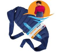 Sunny Bay Inferior de la espalda y el hombro Wrap conjunta de calor con correa, 10" X18Heat Pad, Microondas caliente/fría Pad, reutilizable, portátil, Azul marino Grande azul Fleece