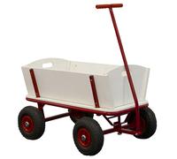Sunny Billy Beach Wagon Carro Jardin en Rojo, Carrito Playa | Carrito Jardin, madera, para ninos con ruedas neumaticas | Carro Playa, Carro Playa Ruedas Grandes, 94,5 x 61 x 97 cm, max 100 kg