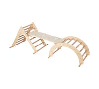 Sunny Charlie 3 en 1 Marco para trepar de madera natural | Triangulo para trepar / arco para trepar / Muro para trepar | Juguetes Montessori para ninos pequenos