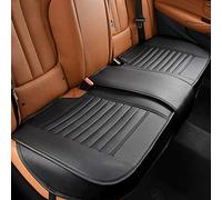Sunny color Back Seat Covers, Rear Seat Cushions, Auto Bench Protector with Breathable PU Leather and Non-Slip Bottom Universal for 4 Season (Black, 61" x 20. 5")