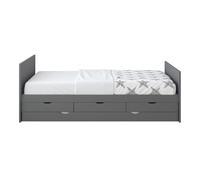 Sunny Eli Cama infantil con cama extraible y 3 cajones, gris | sin colchon - 206,5 x 97 x 75 cm / para colchon de dimensiones: 90 x 200 cm.