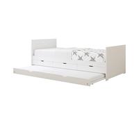 Sunny Eli Cama Nido con 3 cajones, Blanco | Cama Doble - Colchon hibrido 90 x 200 Incluido (14 cm, Espuma hibrida, Revestimiento de Poliester) | Dimensiones totales: 206 x 97 x 75 cm.