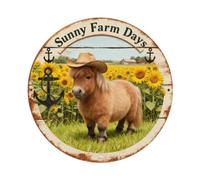 Sunny Farm Days - Placa de metal con texto en inglés