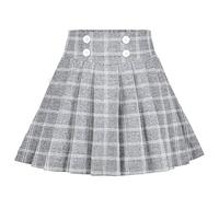 Sunny Fashion Chicas Falda Gris Red Comprobar Tartán Plisado Colegio Tenis Casual 9-10 años