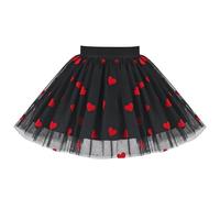 Sunny Fashion Chicas Falda Negro Enamorado Día Amor Corazón Mini Malla Tutu Baile 6 años