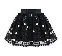 Sunny Fashion Chicas Falda Negro Sirena Brillante Lentejuela Tutu Fiesta Ballet Baile 6 años