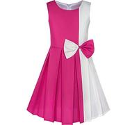 Sunny Fashion Vestido para niña Color Bloquear Contraste Corbata de moño Todos los días Fiesta 5 años