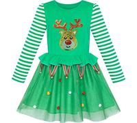 Sunny Fashion Vestido para niña Navidad Reno Cascabel Fiesta Fiesta 6 años