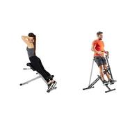 Sunny Health and Fitness 45 Degree Hyperextension Roman Chair, Steel, Grey, One Size + Upright Row-N-Ride, Versatile Full-Body Workout Squat Assist Trainer, Easy Setup & Foldable