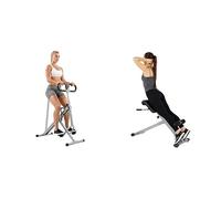 Sunny Health and Fitness Squat Assist Upright Row-N-Ride Rowing Machine + 45 Degree Hyperextension Roman Chair, Steel, Grey, One Size SF-BH6629