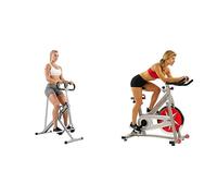 Sunny Health and Fitness Squat Assist Upright Row-N-Ride Rowing Machine + Indoor Studio Cycle Pro Exercise Bike with 18 KG (40 Pound) Flywheel and Chain Drive