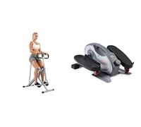 Sunny Health and Fitness Squat Assist Upright Row-N-Ride Rowing Machine + Smart Portable Fully Assembled Magnetic Under Desk Elliptical Peddler, Pedal Exerciser