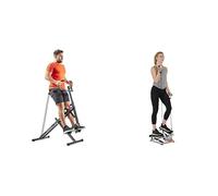 Sunny Health & Fitness Advanced Twist Stepper Machine, Portable Mini Stair Stepper, Resistance Bands + Upright Row-N-Ride, Versatile Full-Body Workout Squat Assist Trainer