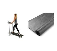 Sunny Health & Fitness - Cinta de Correr Manual, no eléctrica, Plegable y compacta, silenciosa y con Esterilla Protectora de Suelo de Espuma para Gimnasio en casa