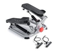 Sunny Health & Fitness Mini Stepper con Bandas de Resistencia para Casa | Cuerpo Completo Cardio, Resistencia Hidráulica, No Assembly, Bajo Impacto, App SunnyFit, 115-180 kg Capacidad