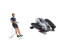 Sunny Health & Fitness Row-N-Ride Squat Assist Trainer with Adjustable Resistance + Smart Portable Fully Assembled Magnetic Under Desk Elliptical Peddler, Pedal Exerciser