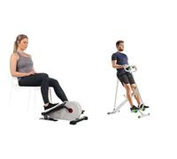 Sunny Health & Fitness Row-N-Ride Squat Assist Trainer with Adjustable Resistance + Sunny Health and Fitness Portable Mini with Resistance, LCD Monitor, Foot & Leg Pedal Exerciser