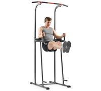 Sunny Health & Fitness Torre de potencia multifuncional para entrenamiento de fuerza, gimnasio en casa, con estación de inmersión, barra de dominadas, flexiones y entrenador de core - SF-XF924016