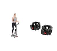 Sunny Health & Health Twister Stepper Machine, Height Adjustable Stepper, Stairs Step Exercise + Locking Collar Clamps with Quick Release for Olympic Barbells for Pro Training