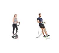 Sunny Health & Health Twister Stepper Machine, Height Adjustable Stepper, Stairs Step Exercise + Row-N-Ride Squat Assist Trainer for Glutes & Full Body Cardio Workout