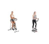 Sunny Health & Health Twister Stepper Machine, Height Adjustable Stepper, Stairs Step Exercise + Squat Assist Upright Row-N-Ride Rowing Machine, Horse Riding Machine