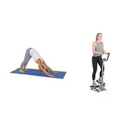 Sunny Health & Health Twister Stepper Machine, Height Adjustable Stepper, Stairs Step Exercise + Yoga Mat - Blue