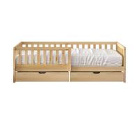 Sunny Isa Cama infantil con 2 cajones, beige | Cama sin colchon | Cama infantil con barrera de seguridad | 206 x 98 cm / para colchon de dimensiones: 90 x 200 cm.