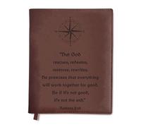 Sunny Lark "But God... Leather Grid Journal | Leather Journal with Grid Pages for Women & Men | Bible Theme Journal with Romans 8:28 Text