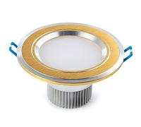 Sunny Lingt 2.5 Pulgadas Downlight Empotrado Techo Accent Iluminación, 5W 250Lm Fuego Nominal Led Spotlight Interior Dormitorio Cocina Isla Oficina Decoración-Acabado de Latón Cepillado, JYLSSKUK,