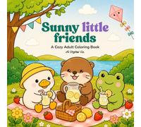 Sunny Little Friends Coloring Book: Cute and Easy Kawaii Summer Coloring Pages for Adults and Teens with Bold Simple Designs