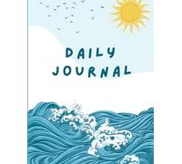 Sunny Ocean Waves Journal: Beach Theme Daily Notebook: Large 8.5 x 11 Lined Diary, 120 Spacious Pages for Writing, Summer Memories & Gratitude