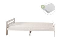 Sunny Olla Cama infantil, blanco | Cama individual infantil - Colchon hibrido 90 x 200 incluido (14 cm, espuma hibrida, funda de poliester) | Dimensiones totales: 205,5 x 98 x 61 cm