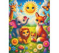 Sunny Paws: Cute Animal Coloring Book for Kids - 30 Adorable Coloring Pages to Color, Cut Out & Share - Simple, Fun & Perfect for Little Hands
