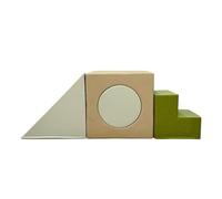 Sunny Sasa Bloques de Espuma para Ninos, Beige | Soft Play 4 Piezas, Bloques Psicomotricidad Infantil: Escalera, Rampa Inclinada, Tunel y Cilindro, Espuma EPE | A Partir de 12 Meses