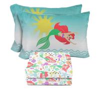 Sunny Side Up Disney The Little Mermaid Juego de sαbanas completo - Juego de cama para niρos de 4 piezas incluye funda de almohada - Sαbanas de m